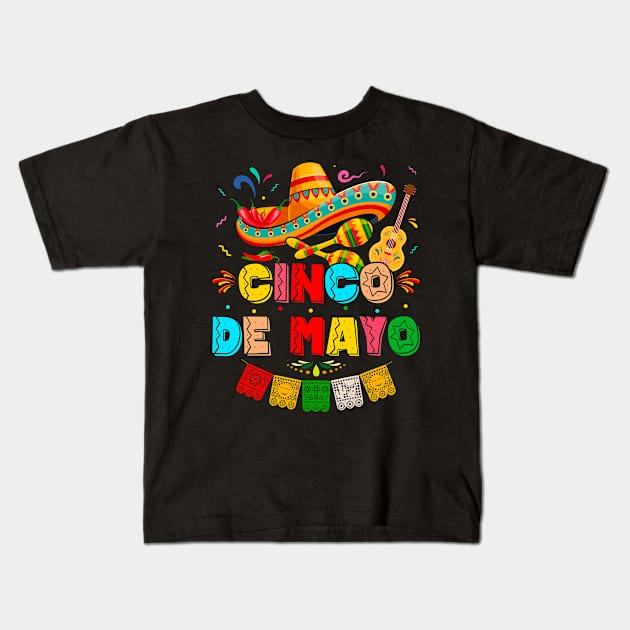 Cinco De Mayo Mexican Fiesta 5 De Mayo Taco Dabbing Funny Kids T-Shirt by smartrocket